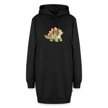 Süßer kleiner Dinosaurier für Kinder - Hoodie-Kleid - Schwarz - Vorne - AI Model Female 172 light (172cm)