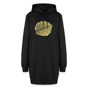 Haselnussblatt / Blatt Hasel - Natur & Garten - Hoodie-Kleid - Schwarz - Vorne - AI Model Female 172 light (172cm)