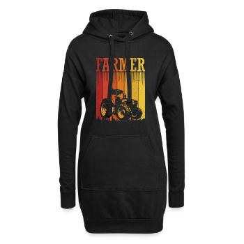 Tracteur agricole rétro Farmer Farm - Sweat-shirt à capuche long Femme - noir - Devant
