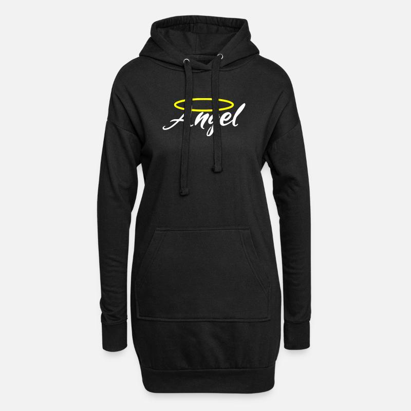 Ich bin ein Engel - Angel - Hoodie-Kleid - Schwarz