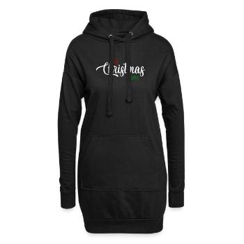 Kersttijd-Skript: Es ist Weihnachtszeit - Hoodie-Kleid - Schwarz - Vorne