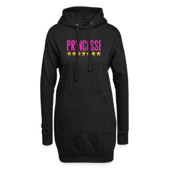 T shirt Princesse Étoilée Rose - Sweat-shirt à capuche long Femme - noir - Devant