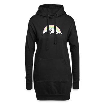 Amoureux de la nature arc-en-ciel de la montagne - Sweat-shirt à capuche long Femme - noir - Devant