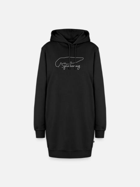 Spiekeroog | Landkarte Line-Art Minimalismus - Hoodie-Kleid - Schwarz
