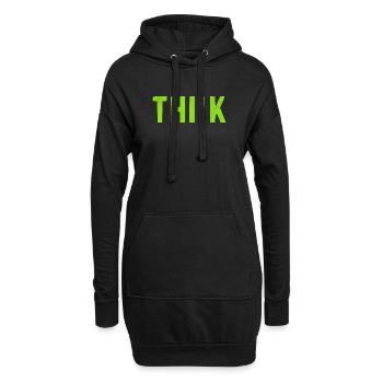 THINK Green | Cooles Streetwear-Typo-Design - Hoodie-Kleid - Schwarz - Vorne