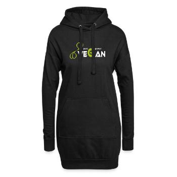 pure_vegan_power - Sweat-shirt à capuche long Femme - noir - Devant