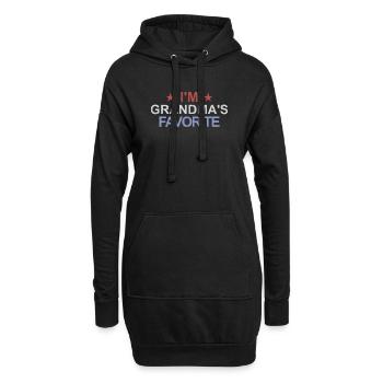 Petit-enfant préféré Drôle Je suis le préféré de Mamie - Sweat-shirt à capuche long Femme - noir - Devant