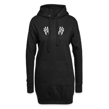 Handabdruck Hände Busen Boobs - Hoodie-Kleid - Schwarz - Vorne