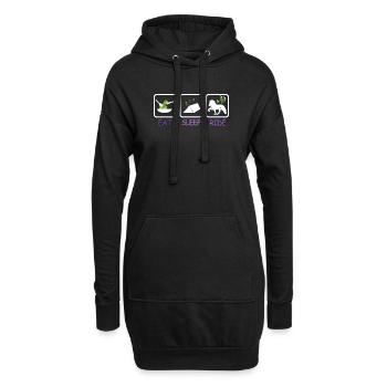 iceland competition shirts vegetarian tent ride - Hoodie-Kleid - Schwarz - Vorne