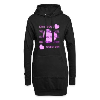 gute Seele viel Herz - Hoodie-Kleid - Schwarz - Vorne
