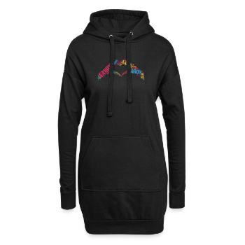 Aaron t-shirt t-shirt word cloud coeur main - Sweat-shirt à capuche long Femme - noir - Devant