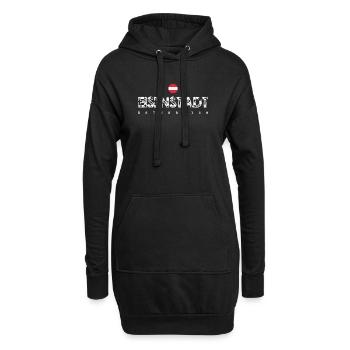 Henstadt, Österreich, Distressed Typografie - Hoodie-Kleid - Schwarz - Vorne
