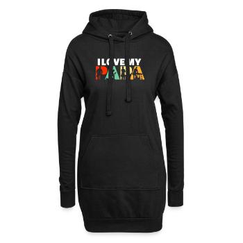 Ich liebe die Silhouette meiner Papa Carpenter Woodworker - Hoodie-Kleid - Schwarz - Vorne