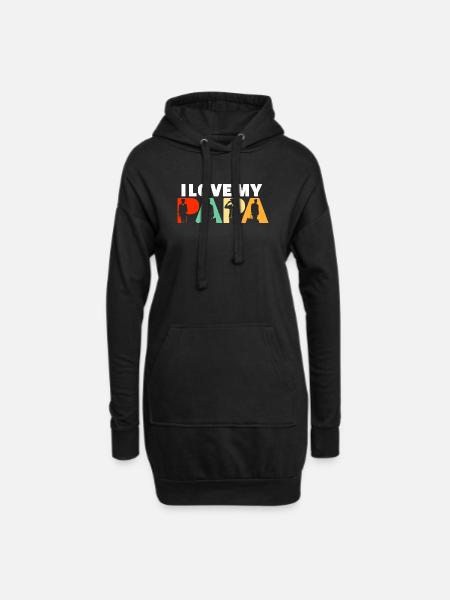 Ich liebe das Design meines Papa-Piloten und Fliegerkapitäns - Hoodie-Kleid - Schwarz