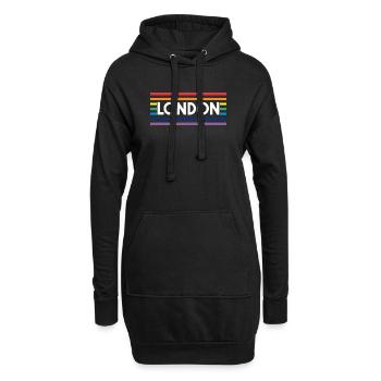 LONDON Urbaner Regenbogen - Hoodie-Kleid - Schwarz - Vorne