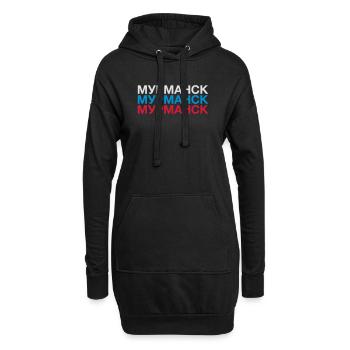 MOURMANSK Russie Drapeau cyrillique - Sweat-shirt à capuche long Femme - noir - Devant