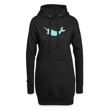 Narwal - Hoodie-Kleid - Schwarz - Vorne