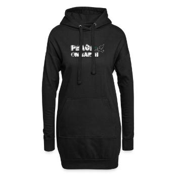 Paix sur Terre | avec Bird - Sweat-shirt à capuche long Femme - noir - Devant