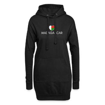 Ich liebe Madagaskar, Herz Madagaskar - Hoodie-Kleid - Schwarz - Vorne