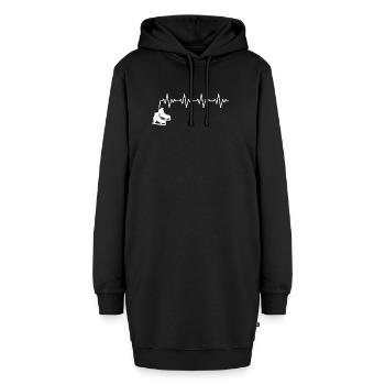 Schlittschuhe Eiskunstläufer Schlittschuh EKG - Hoodie-Kleid - Schwarz - Vorne