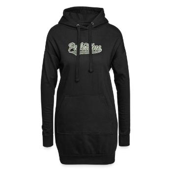 Palestine style baseball vert olive-blanc - Sweat-shirt à capuche long Femme - noir - Devant