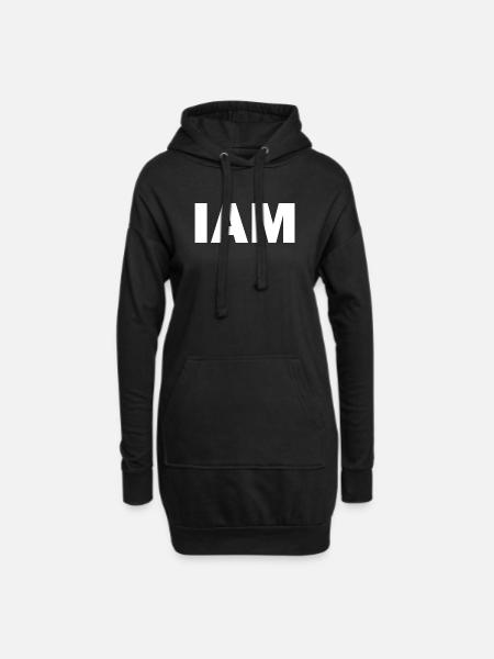 I AM - Ich bin - Hoodie-Kleid - Schwarz