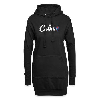 Scénario cubain avec cœur de drapeau Fan patriotique - Sweat-shirt à capuche long Femme - noir - Devant