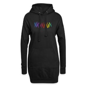 Lignes abstraites Design 04 - Sweat-shirt à capuche long Femme - noir - Devant