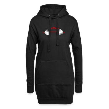 Poids et étoiles : Fitness Power Design - Sweat-shirt à capuche long Femme - noir - Devant