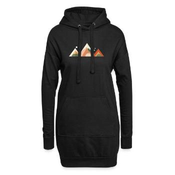 Alpine Sunset Peaks - Hoodie-Kleid - Schwarz - Vorne