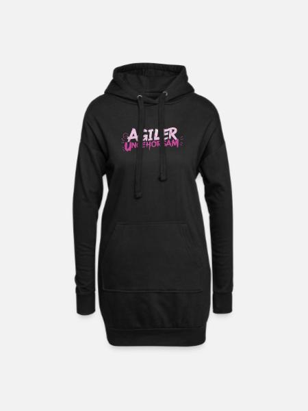 Agiler Ungehorsam - Statement - Hoodie-Kleid - Schwarz