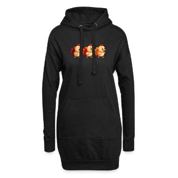 Bébé dinde de Thanksgiving - Sweat-shirt à capuche long Femme - noir - Devant