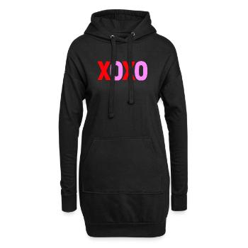 XOXO Love Valentine Conception de texte - Sweat-shirt à capuche long Femme - noir - Devant