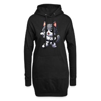 Karaté Cat Arts Martiaux Entraînement d’Arts Martiaux - Sweat-shirt à capuche long Femme - noir - Devant