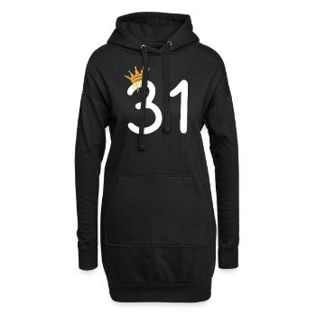31 - Sweat-shirt à capuche long Femme - noir - Devant
