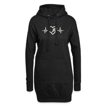 Tennis Herz Schläger Ball Sport Leidenschaft - Hoodie-Kleid - Schwarz - Vorne
