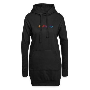 Lignes d’impulsion de vélo arc-en-ciel - Sweat-shirt à capuche long Femme - noir - Devant