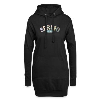 Flower Letters / Farbenfrohes Blumendesign - Hoodie-Kleid - Schwarz - Vorne