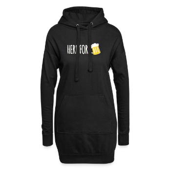 Ici pour la bière - Sweat-shirt à capuche long Femme - noir - Devant