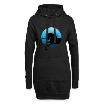 Chevaux et équitation. Mode équestre pour les amoureux des chevaux - Sweat-shirt à capuche long Femme - noir - Devant