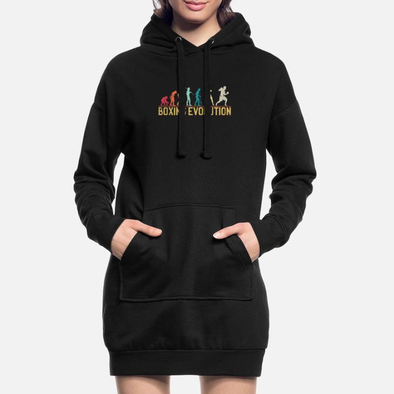 Boxing Evolution Progression Design Hoodie Dress