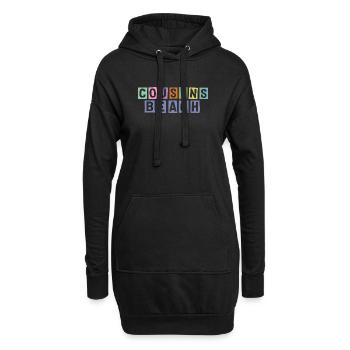 Plage des Cousins – Ambiance estivale - Sweat-shirt à capuche long Femme - noir - Devant