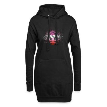 lesbienne,lesbienne,bit,fierté,LGBT,femme,graffiti - Sweat-shirt à capuche long Femme - noir - Devant