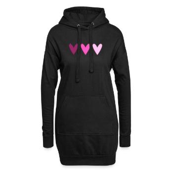 HEART. THANK YOU. MISTRESS. MASTER. THANK YOU MISTRESS. - Hoodie Dress - black - Front