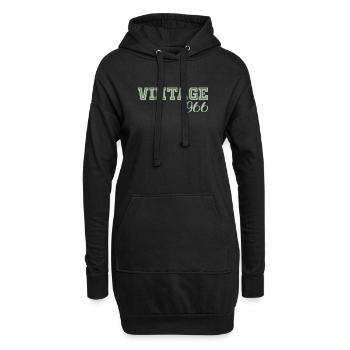 60 ans 1966 Vintage Retro Cadeau Anniversaire - Sweat-shirt à capuche long Femme - noir - Devant