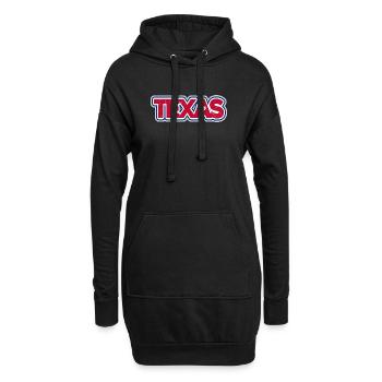 Texas Pride Distressed Typografie Logo - Hoodie-Kleid - Schwarz - Vorne