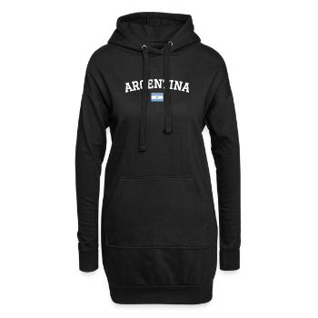 Argentina Flag Design White - Hoodie Dress - black - Front