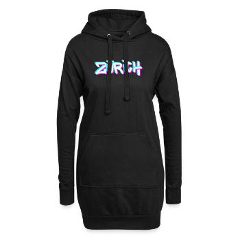 Graffiti néon de Zurich - Sweat-shirt à capuche long Femme - noir - Devant