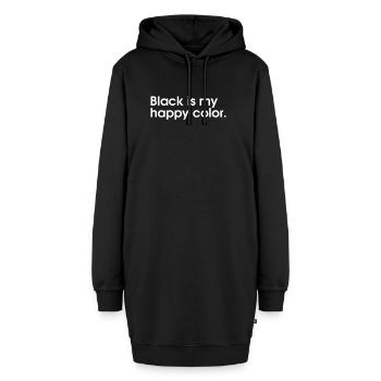 schwarz ist mein Happy Color T-Shirt - Hoodie-Kleid - Schwarz - Vorne - AI Model Female 172 light (172cm)