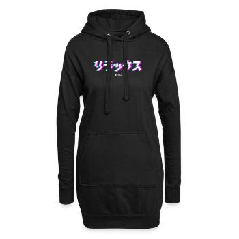 Relax Japanese Text Kanji Vaporwave - Hoodie-Kleid - Schwarz - Vorne